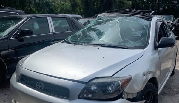 Scion tC 2008-2010 in a junkyard in the USA