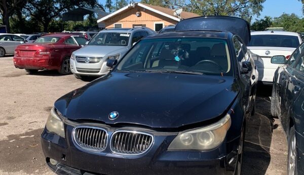 BMW 530i 2005-2007 in a junkyard in the USA