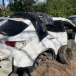 Hyundai Santa Fe 2012-2015 in a junkyard in the USA Hyundai