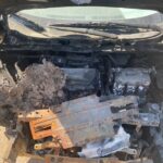Nissan Leaf 2009-2017 in a junkyard in the USA