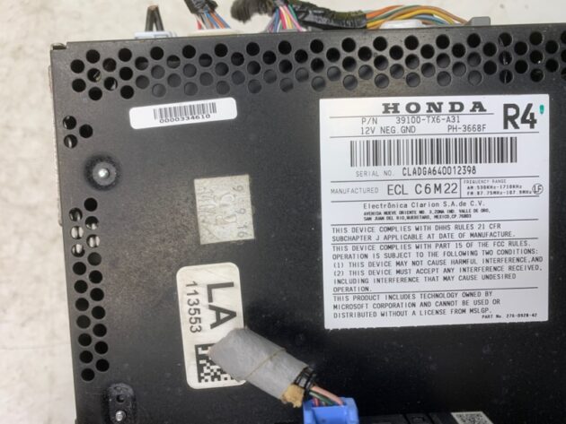 Used Radio Control Panel for Acura ILX 2016-2018 39100-TX6-A31, 39100-TX6-A31RM, 39170-TX6-A01, 39171-TX6-A32