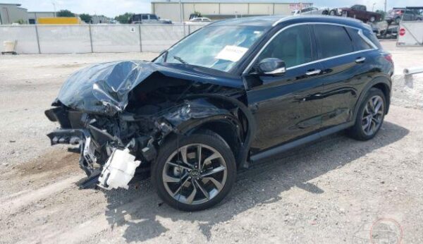 Infiniti QX50 in a junkyard in the USA