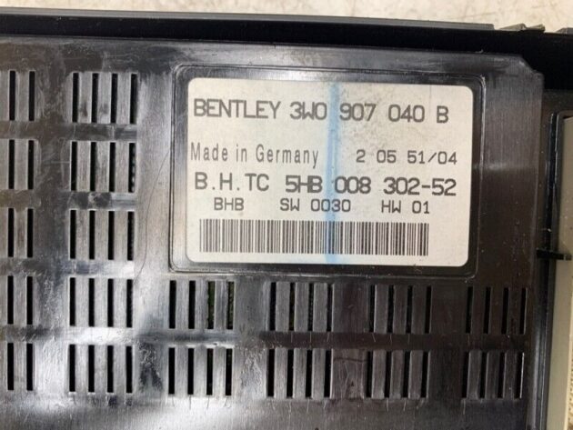 05 06 07 Bentley Continental GT HVAC Heater A/C Control Module OEM 3W0907040B