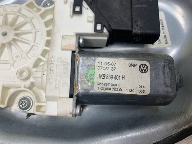 09 08 07 06 Volkswagen Jetta Rear Left Side Power Window Motor Regulator OEM