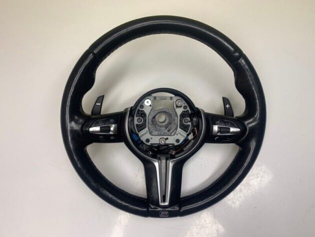 16 17 18 BMW F16 X6M Steering Wheel M Sport Black Leather Heated SHIFTER OEM