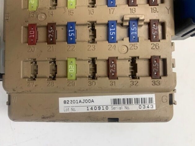 10 11 12 Subaru Outback Fuse Box Junction Module OEM 82201AJ00A