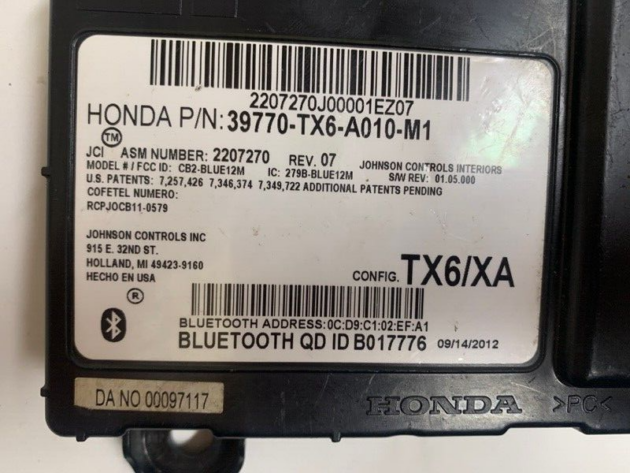 12 14 15 16 Acura ILX Bluetooth Hands Free Link Control Module OEM