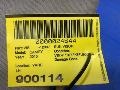 19a8d503fc7107160c0f0a74f25f2033 12 13 14 15 16 17 TOYOTA CAMRY Left Sun Visor OEM 74320-06611-B2