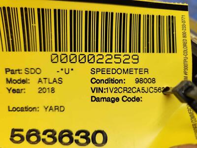 1fdd18e65bb414f880217a3d3ea1fa08 18 19 VW ATLAS Speedometer Instrument Cluster OEM 3CN920850A