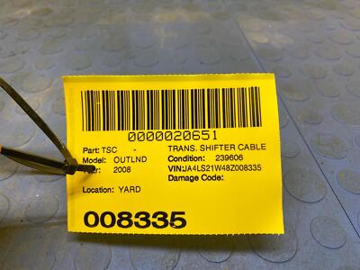 3802c23f04f56825708d0d4c044c8a38 07 08 09 10 11 12 13 MITSUBISHI OUTLANDER 2.4L Trans. Shifter Cable OEM 2430A092