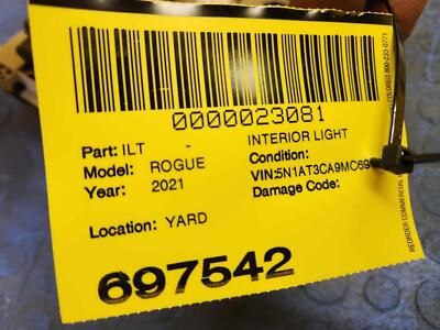 5dc9429ecc6ed8ccd6ffaf10c3994b03 21 22 23 ROGUE EXCEPT SPORT Overhead Console Dome Interior Light OEM 264306RA0A
