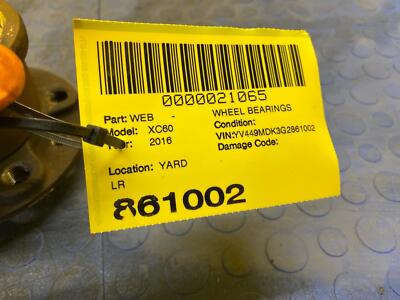 64a3ede9bddc442523fb775942b99cf8 12 13 14 15 16 17 18 VOLVO XC60 Rear Left Wheel Bearing OEM 31329971