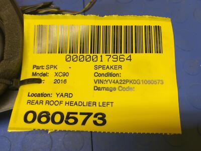 87e514e72996e532b0f60a7e6ec0dd15 16 VOLVO XC90 Rear Left Roof Headlier Speaker OEM 31350622