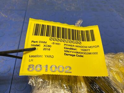 8bb64b35dad0cedc6e459862d8285908 10 11 12 13 14 15 16 17 VOLVO XC60 Front Left Door Window Motor OEM 31253061