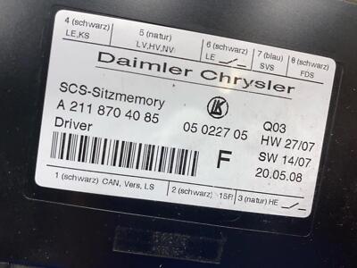 935b34b771845c76fa7367f45de2ade2 03 04 05 06 07 08 09 MERCEDES E-350 Front Left Seat Control OEM 2118704085