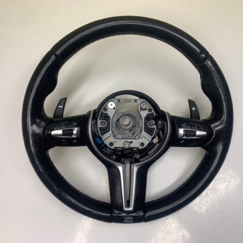 16 17 18 BMW F16 X6M Steering Wheel M Sport Black Leather Heated SHIFTER OEM
