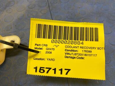 ab678cec1d5c3179aefec7b0fe1d4cf6 03 04 05 06 07 08 09 LEXUS GX470 Coolant Recovery Bottle OEM 16470-50140