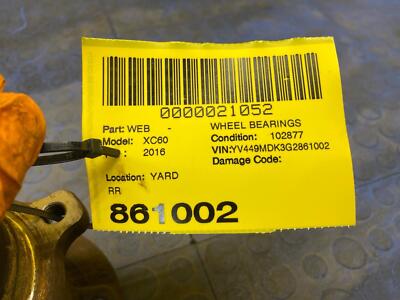 b81045bb19872ee2fbf30c1bb1313b03 12 13 14 15 16 17 18 VOLVO XC60 Rear Right Wheel Bearing OEM 31329971