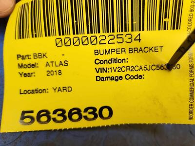 d0076b0bc98e94630aa6666f49062811 18 19 20 VW ATLAS Front Right Bumper Support Bracket OEM 3CN807050