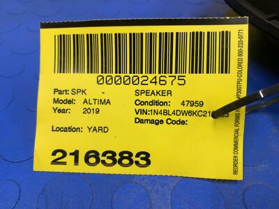 d58a83dd5f56304fad5b92a3e2a9ee1d 19 20 21 22 23 NISSAN ALTIMA Door Audio Speaker OEM 28156-ZX10A