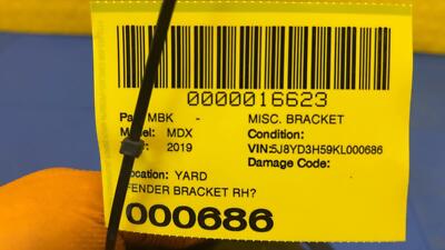 f19b3594f2f6ebec434ad48b34f9b52d 17 18 19 20 ACURA MDX Front Right Fender Bracket OEM 60212-TZ5-A01ZZ