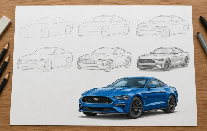 How to Draw a Ford Mustang: Step-by-Step Guide